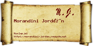 Morandini Jordán névjegykártya